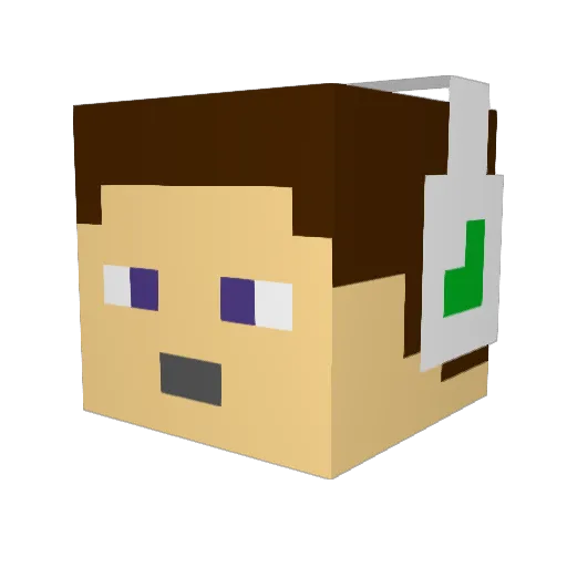 JackHaribo Minecraft avatar head, 3D render