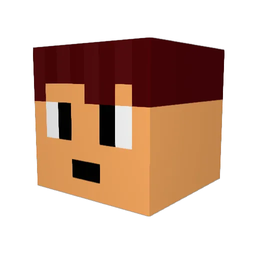 JackJeffrey Minecraft avatar head, 3D render