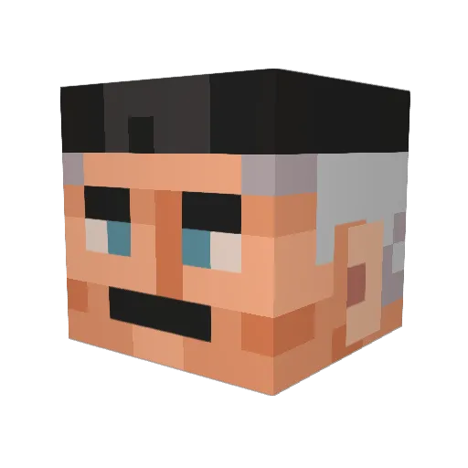 JackLube Minecraft avatar head, 3D render