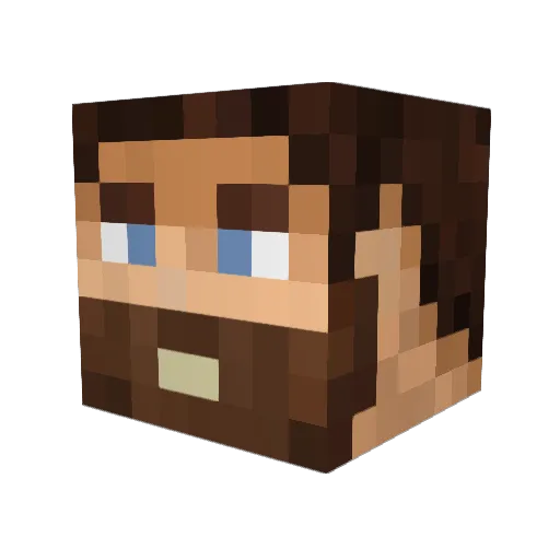 JackMeda Minecraft avatar head, 3D render