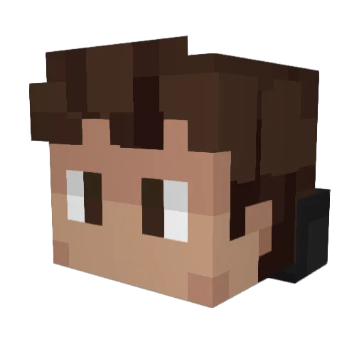 JackTBC Minecraft avatar head, 3D render