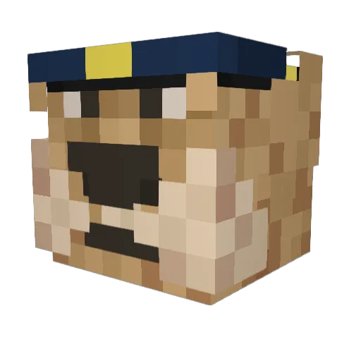 Jack_InTheBox_ Minecraft avatar head, 3D render