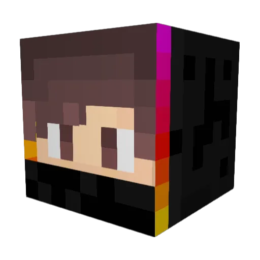 Jack_Rainbow Minecraft avatar head, 3D render