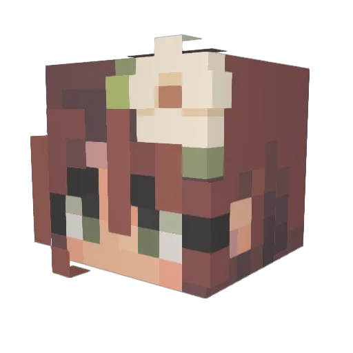 Jackasann Minecraft avatar head, 3D render