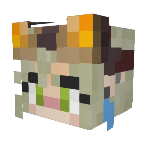Jackbenimble333 Minecraft avatar head, 3D render