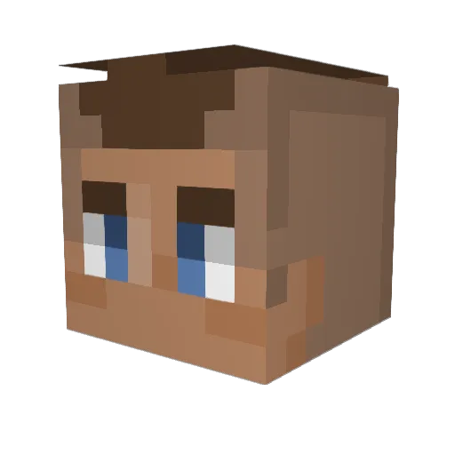 Jackd3nt Minecraft avatar head, 3D render