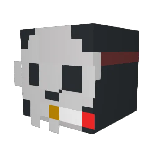 Jacked_ Minecraft avatar head, 3D render