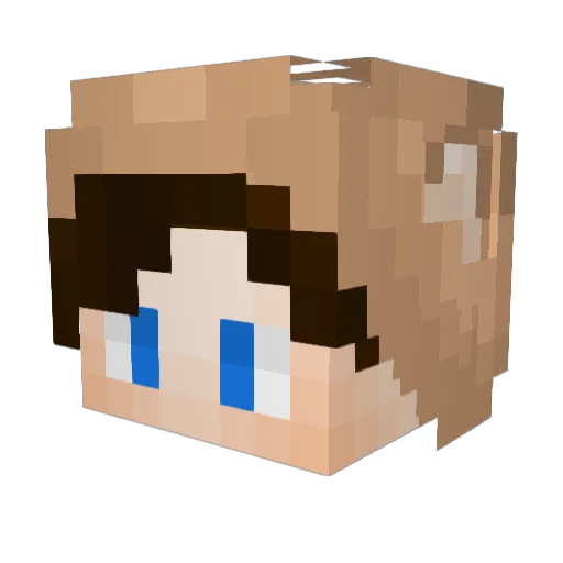 Jackelele Minecraft avatar head, 3D render