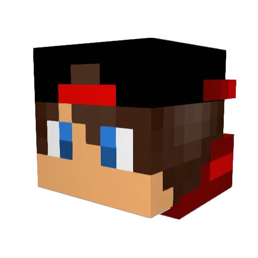 Jackerbee Minecraft avatar head, 3D render