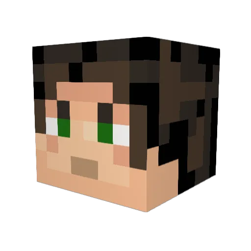 Jackiak Minecraft avatar head, 3D render