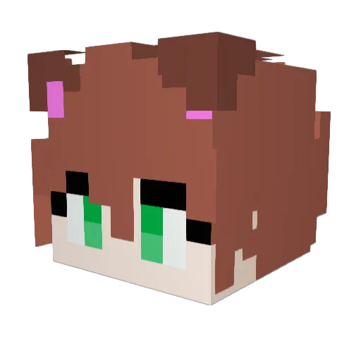 Jackie1232 Minecraft avatar head, 3D render