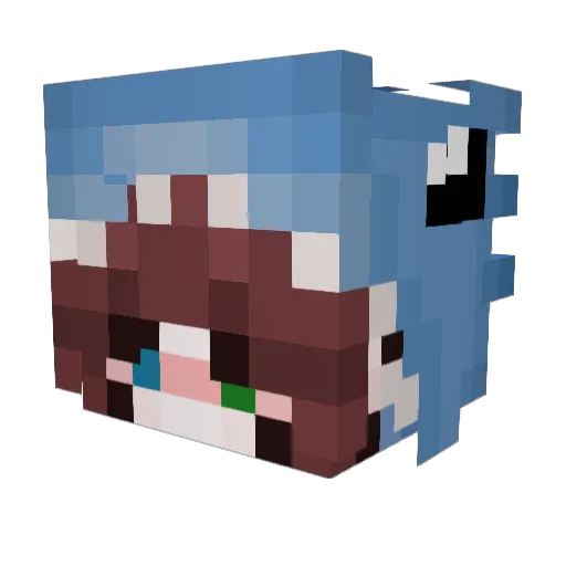 Jackietata Minecraft avatar head, 3D render