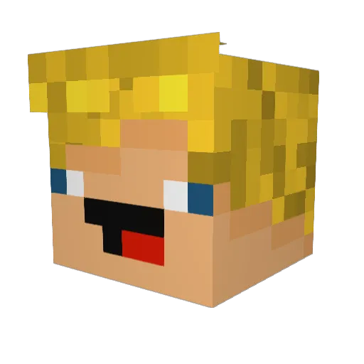 Jackiieee Minecraft avatar head, 3D render