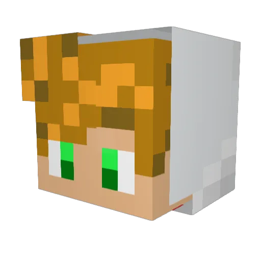Jackiit Minecraft avatar head, 3D render