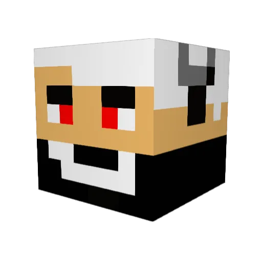 JackkyLove Minecraft avatar head, 3D render