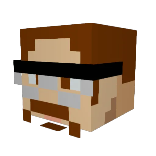 Jacklodocus Minecraft avatar head, 3D render