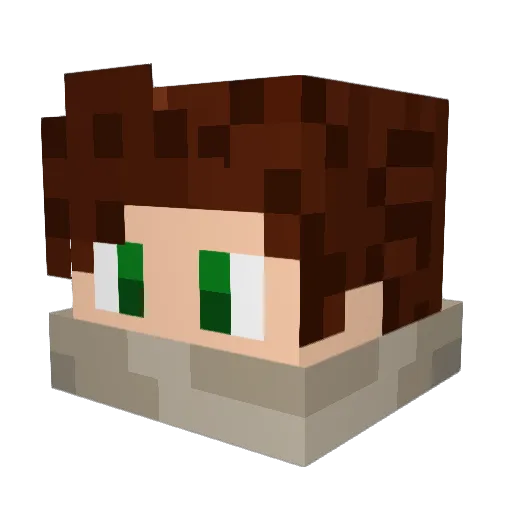 Jackmation Minecraft avatar head, 3D render