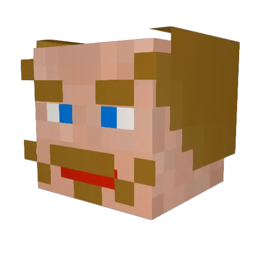 Jackoty Minecraft avatar head, 3D render