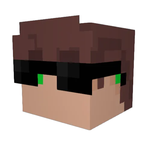 Jackpadge Minecraft avatar head, 3D render