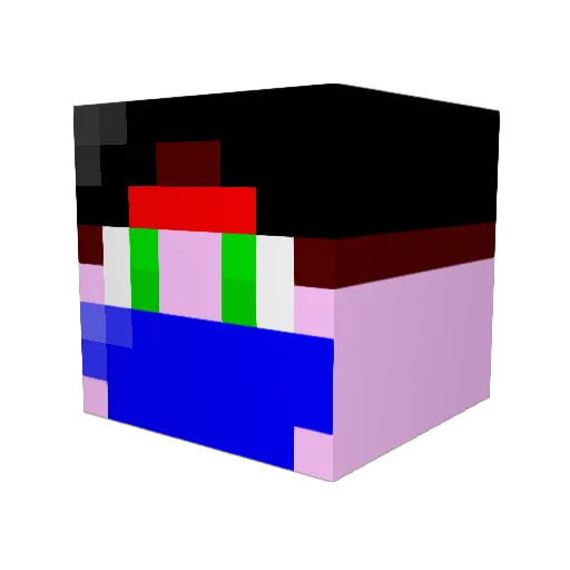 Jackpozz Minecraft avatar head, 3D render