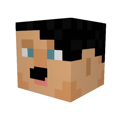 Jackrsw Minecraft avatar head, 3D render