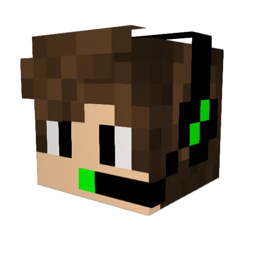 Jacksonic1 Minecraft avatar head, 3D render