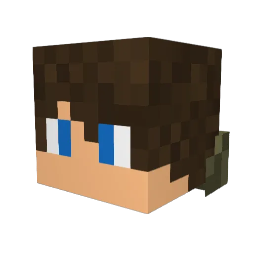 Jackuman Minecraft avatar head, 3D render