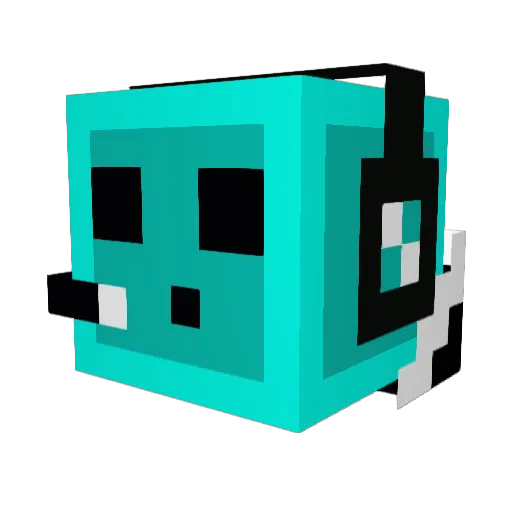 JackyMechi Minecraft avatar head, 3D render