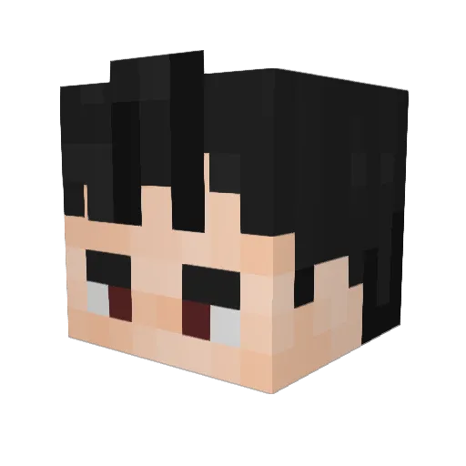 Jackyhok Minecraft avatar head, 3D render