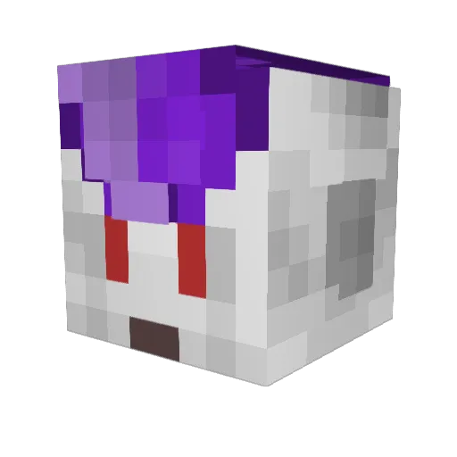 Jackymooon Minecraft avatar head, 3D render