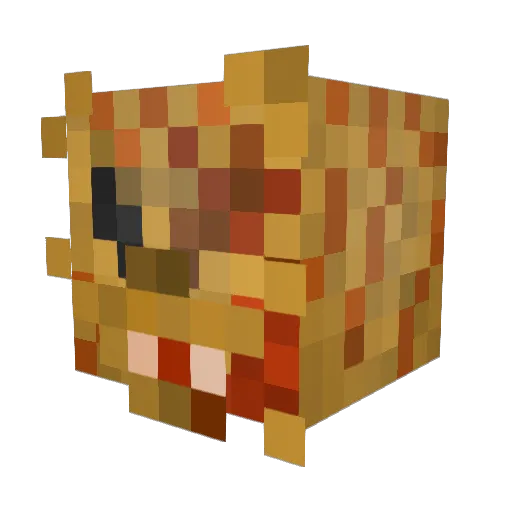 Jackypooooo Minecraft avatar head, 3D render