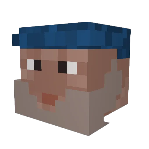 Jacmed Minecraft avatar head, 3D render
