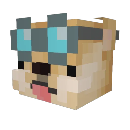 JacobCat Minecraft avatar head, 3D render