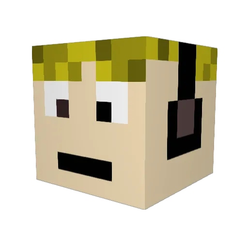 Jacohi3 Minecraft avatar head, 3D render
