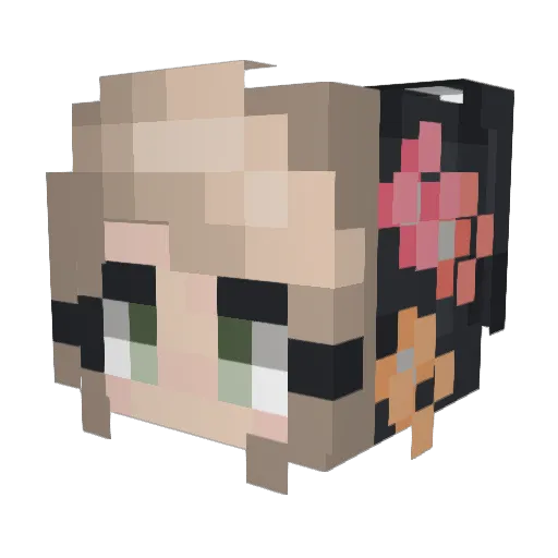 Jacqueline_07 Minecraft avatar head, 3D render