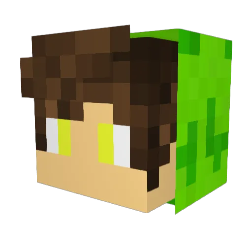 Jacslon Minecraft avatar head, 3D render