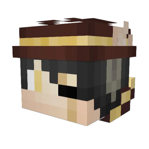 JacwiII Minecraft avatar head, 3D render