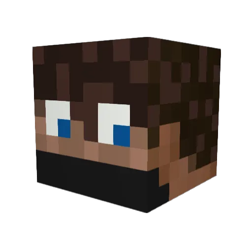 Jacx3 Minecraft avatar head, 3D render