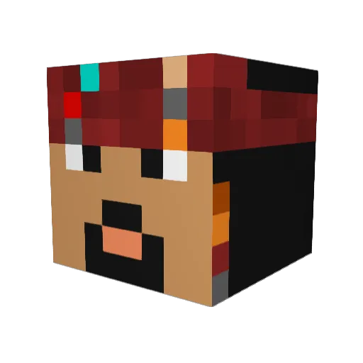 Jacxter Minecraft avatar head, 3D render