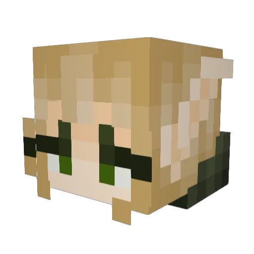 Jadalini Minecraft avatar head, 3D render