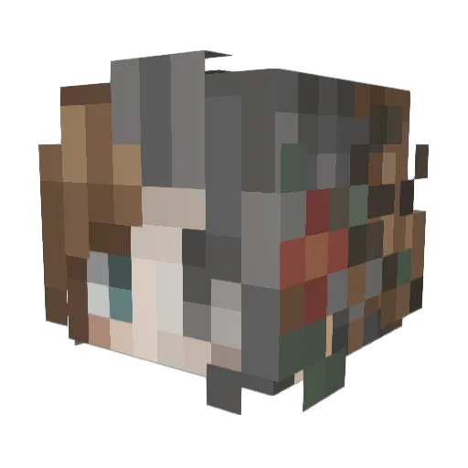Jadarade Minecraft avatar head, 3D render