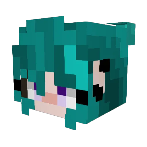 JadeBot Minecraft avatar head, 3D render