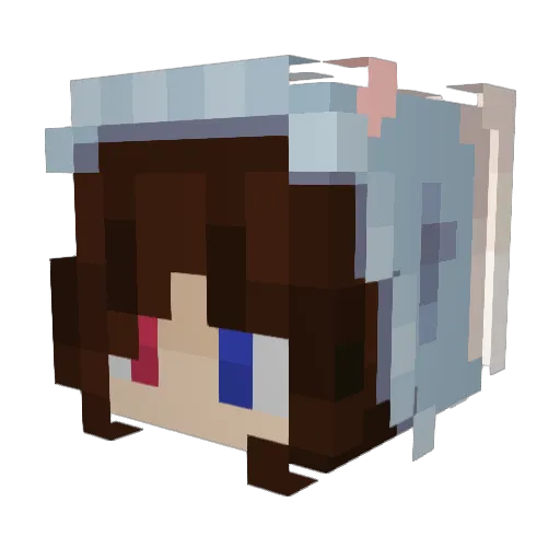 Jadeh Minecraft avatar head, 3D render