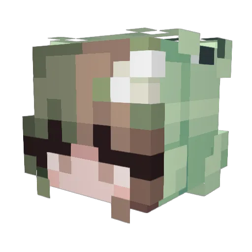 Jadeite Minecraft avatar head, 3D render