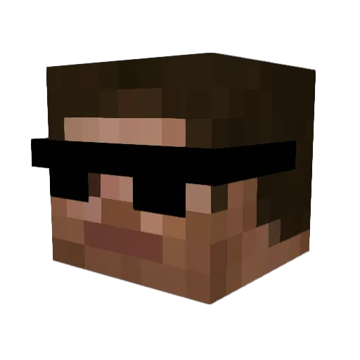 JadenApril Minecraft avatar head, 3D render