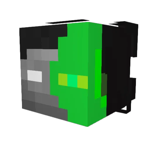 Jaditized Minecraft avatar head, 3D render