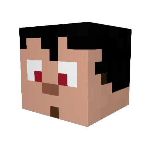 Jadmaga Minecraft avatar head, 3D render