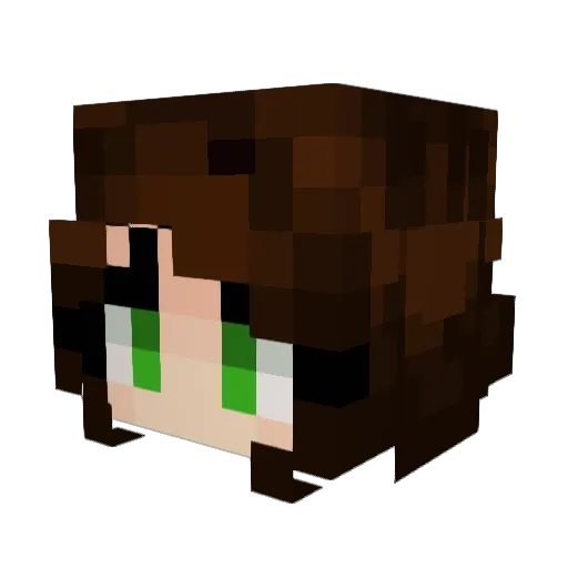 Jadziajade Minecraft avatar head, 3D render