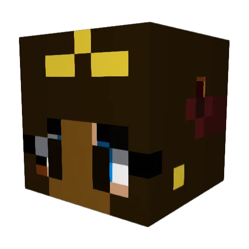 Jadzou Minecraft avatar head, 3D render