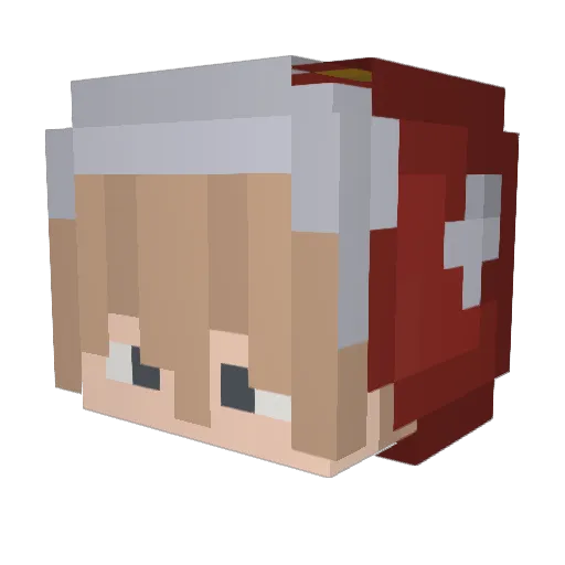 Jaehgar Minecraft avatar head, 3D render